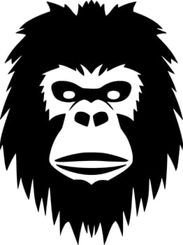 Gorilla - Black and White Isolated Icon - Vector illustration