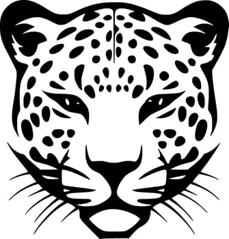 Leopard - Black and White Isolated Icon - Vector illustration
