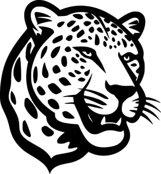 Leopard, Black and White Vector illustration