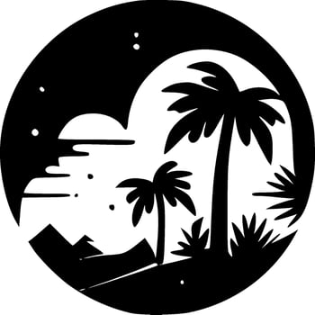 Summer, Black and White Vector illustration