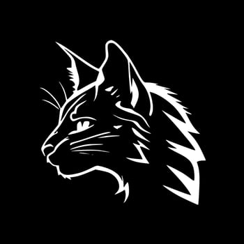 Wildcat - Black and White Isolated Icon - Vector illustration