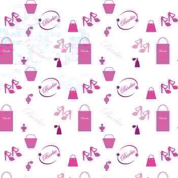 Barbie pattern in pink shades vector