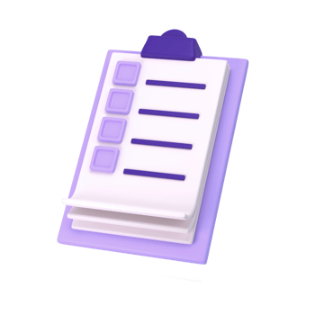 3d white clipboard icon task management todo check list on lilac plane background. Work project plan concept, fast checklist, posting plan. isolated with transparent png