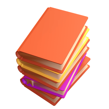 3D Stack of Closed Books Icon isolated with transparent png. Render Educational or Business Literature. Reading Education, E-book, Literature, Encyclopedia, Textbook Illustration png