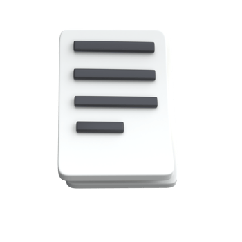 3d white sheet of paper document office with strokes logo icon. management efficient work on project plan concept, assignment and exam, work solution render illustration. isolated with transparent png