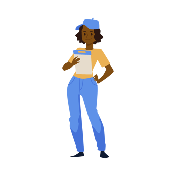 Moving and delivery company employee cartoon flat vector illustration isolated. png