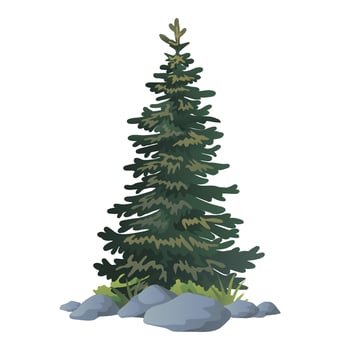 illustration of pinetree vector with white background