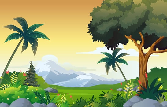 illustration of beautiful landscape background vector