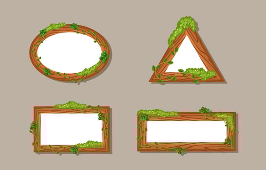 illustration of wood frame collection vector
