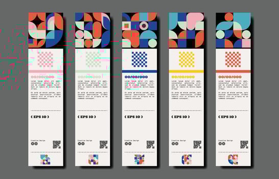 Neomodern aesthetics of brutalism design vector poster template