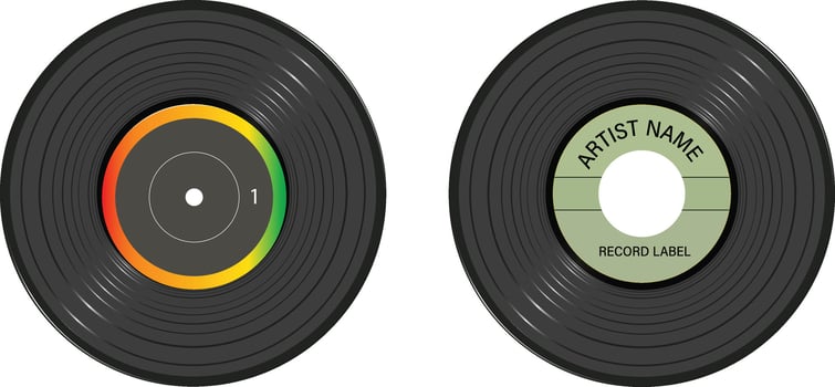 vinyl cd labels, and design vector for music art and album Pro Vector