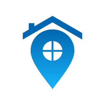 location icon logo and house shape vector