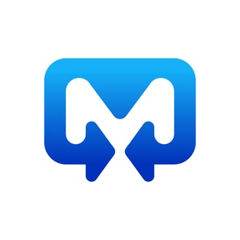 M letter logo design for technology company vector