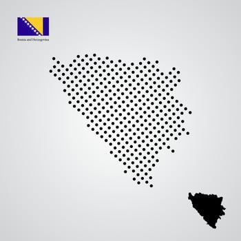 Bosnia and Herzegovina map silhouette halftone style vector