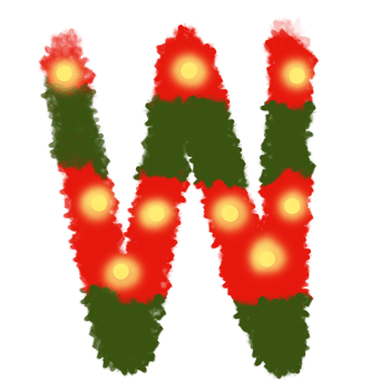 Christmas alphabet W png