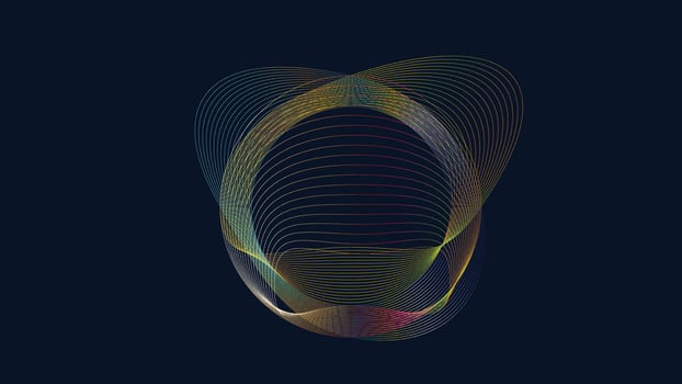 Abstract spiral wavy space style nebula ring background in multiple color like dark blue, yellow, green, purple, and golden. You can use this creative work as your project background or webpage site. vector