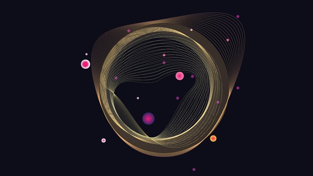 Abstract spiral wavy space style nebula ring background in multiple color like dark blue, yellow, green, purple, and golden. You can use this creative work as your project background or webpage site. vector