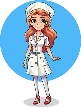 Illustration of a nurse character vector