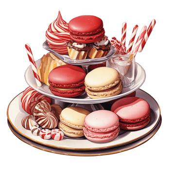 Watercolor Christmas dessert png