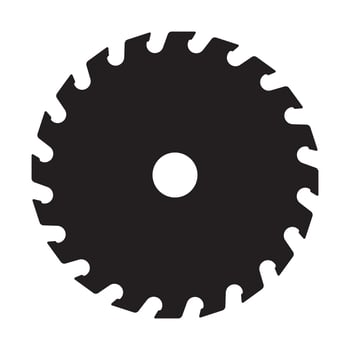 Circular saw icon. Black silhouettes of circular saw blades, vector illustration.