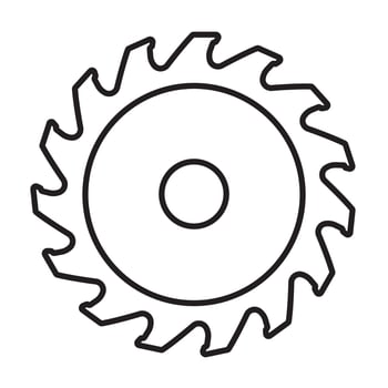 Circular saw line icon. Saw blade icon, out line vector icon, simple thin line vector icon. Editable stroke.