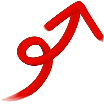 Red arrow icon . The red arrow indicated the direction symbol. curved arrow sign. 3D style. png