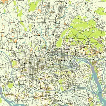 Vector city map of Guangzhou China