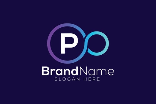 Letter P or P O Trendy and Professional Colorful infinity technology logo design vector template