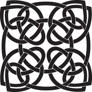 Vector black monochrome Celtic knot. Ornament of ancient European peoples. The sign and symbol of the Irish, Scots, Britons, Franks