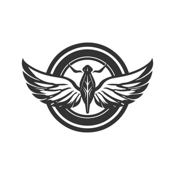 aerodruid, vintage logo line art concept black and white color, hand drawn illustration vector