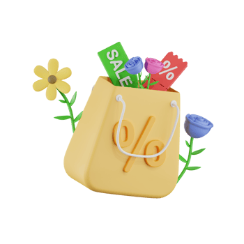 Bag Shopping Spring Sale 3D Illustrations png