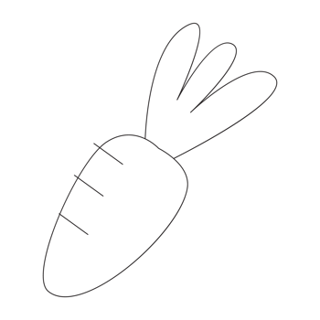 Carrot Easter Outline 2D Illustrations png