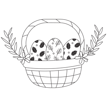 Easter Bucket Egg Outline 2D Illustrations png