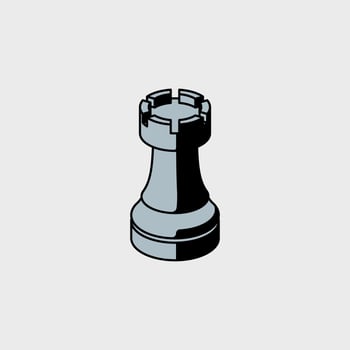 Rook black isometric vector illustration