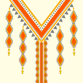 Traditional neckline design vector