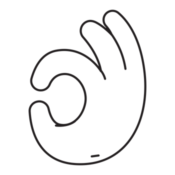 Ok Hand Gesture Outline 2D Illustrations png