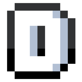 Pixel Letter D With Black Line. png
