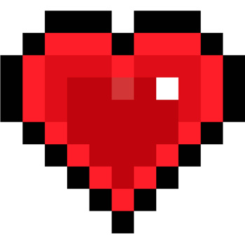 Pixel Cartoon Heart Icon Illustration. png