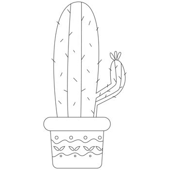 Cactus Cinco De Mayo Outline 2D Illustrations png