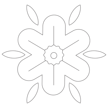 Flower 1 Cinco De Mayo Outline 2D Illustrations png