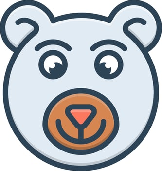 color icon for bear vector