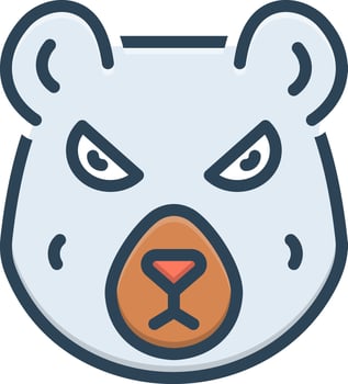 color icon for bear vector