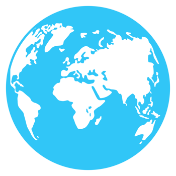 World Map on Globe Silhouette  for Icon, Symbol, App, Website, Pictogram, Logo Type, Art Illustration or Graphic Design Element. Format PNG