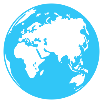 World Map on Globe Silhouette  for Icon, Symbol, App, Website, Pictogram, Logo Type, Art Illustration or Graphic Design Element. Format PNG