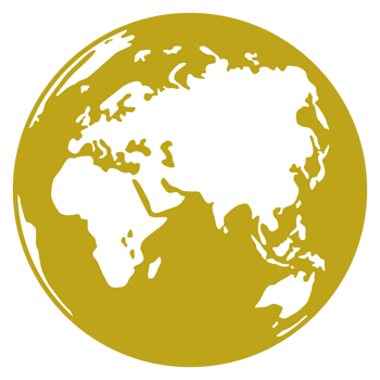 World Map on Globe Silhouette  for Icon, Symbol, App, Website, Pictogram, Logo Type, Art Illustration or Graphic Design Element. Format PNG