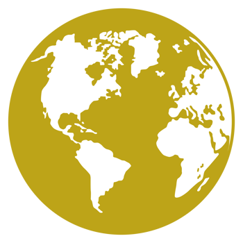 World Map on Globe Silhouette  for Icon, Symbol, App, Website, Pictogram, Logo Type, Art Illustration or Graphic Design Element. Format PNG