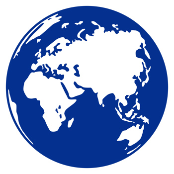 World Map on Globe Silhouette for Icon, Symbol, App, Website, Pictogram, Logo Type, Art Illustration or Graphic Design Element. Format PNG