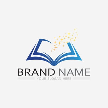 Book logo vector and illustration education icon