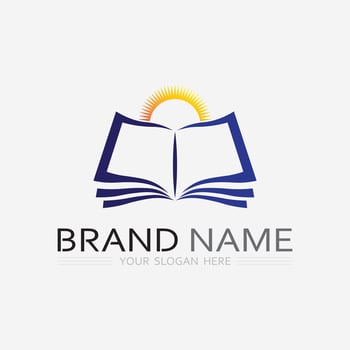 Book logo vector and illustration education icon