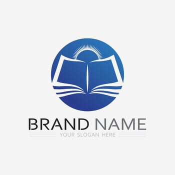 Book logo vector and illustration education icon